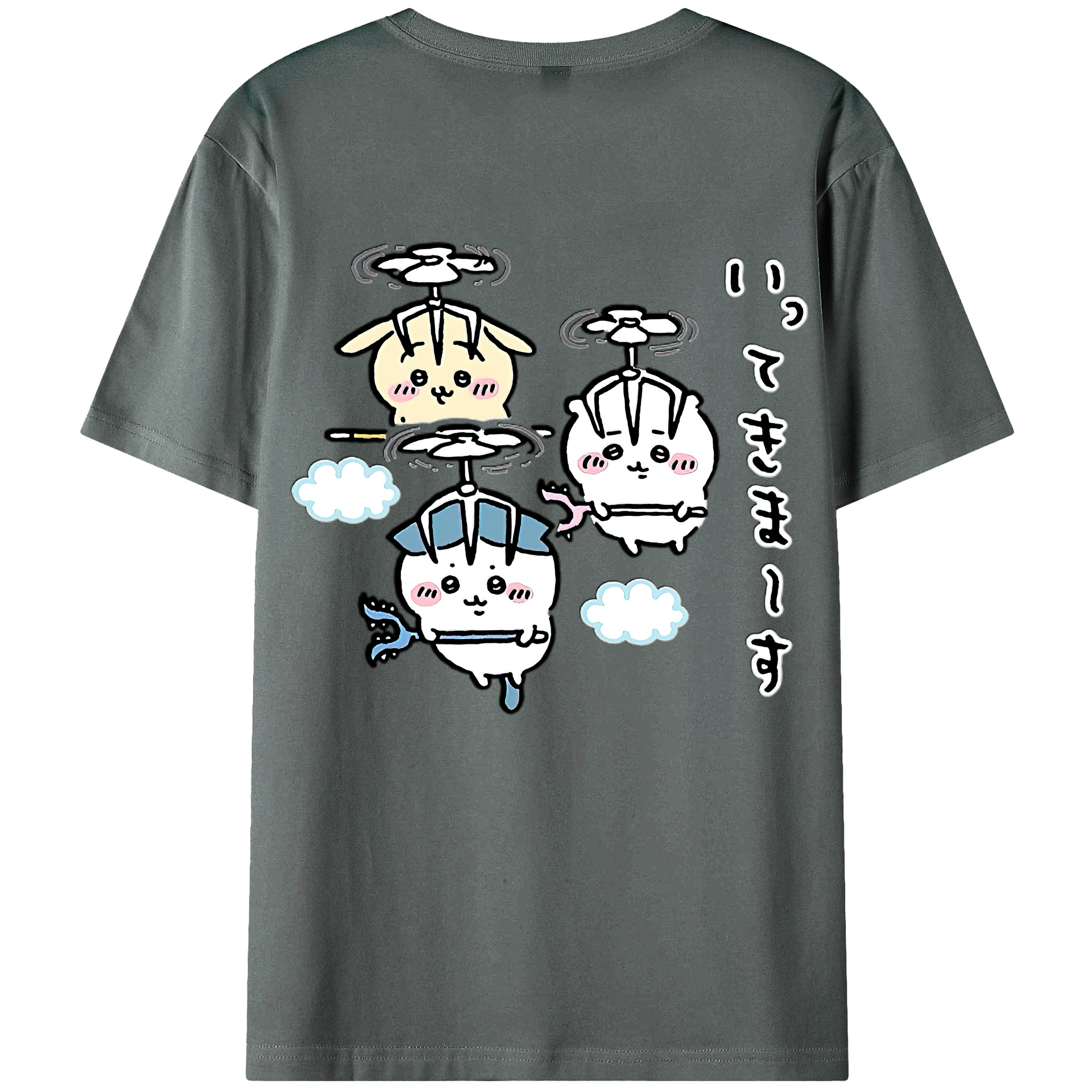 （画像用） ちいかわ ちいかわ Chii-kawa chiikawa 綿100％ メンズ半袖Tシャツ（バックプリント） 通気性